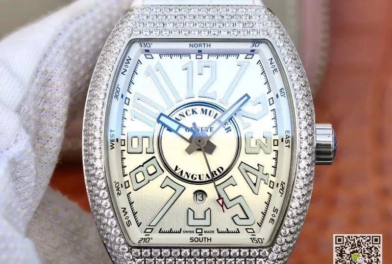 Franck Muller Vanguard V45.SC.DT.D.NBR.CD.5N.NR 1:1 Best Edition Replica Watch Swiss ETA2824 Silver Dial